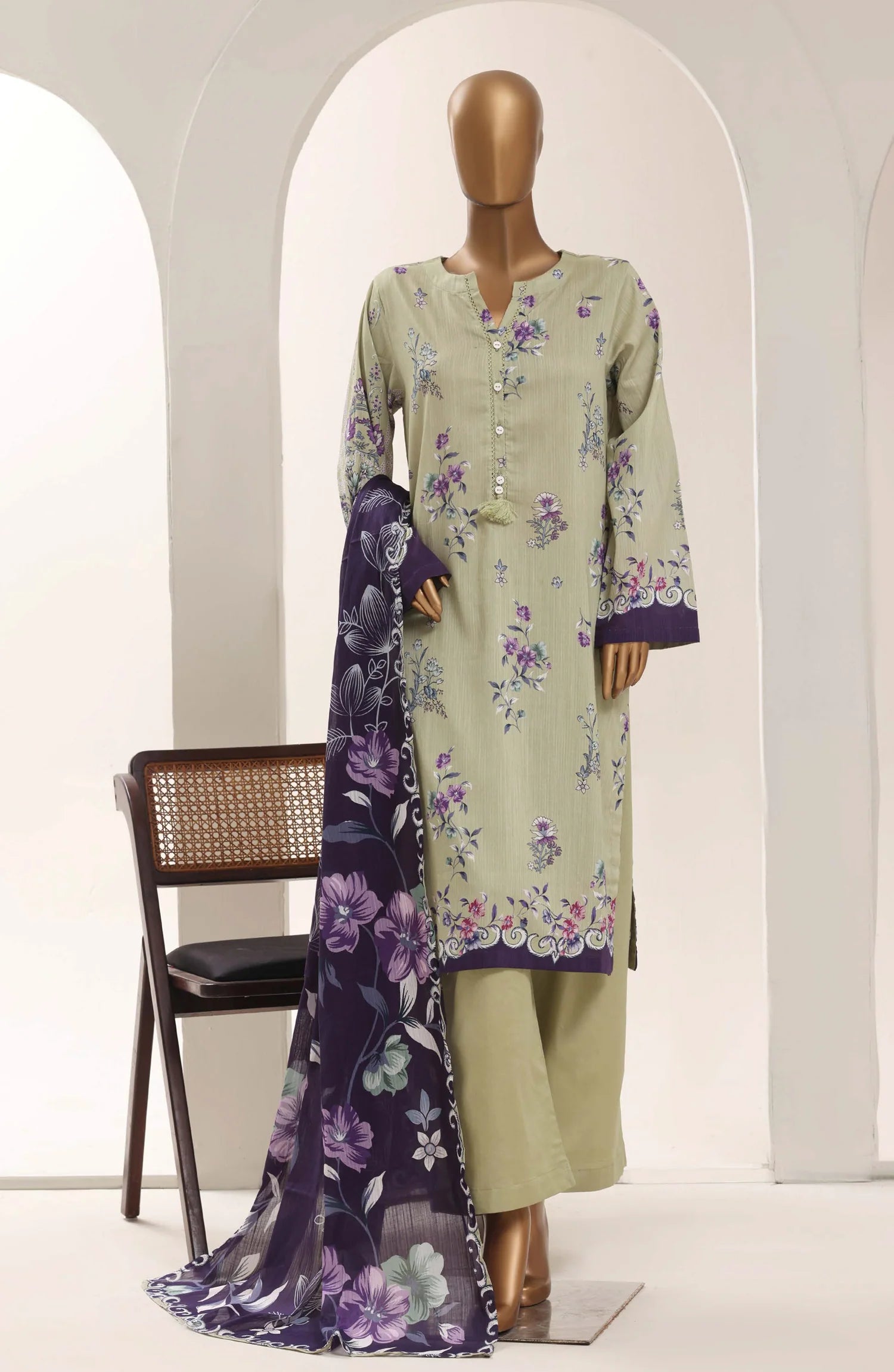 Sadabahar Printed Lawn Stitched 3 Piece Suit – Summer Collection