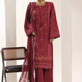 Sadabahar Maroon Printed Lawn Stitched 3 Piece Suit – Summer Collection