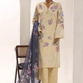 Sadabahar Yellow Printed Lawn Stitched 3 Piece Suit – Summer Collection