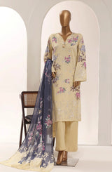 Sadabahar Yellow Printed Lawn Stitched 3 Piece Suit – Summer Collection