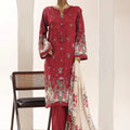 Sadabahar Red Printed Lawn Stitched 3 Piece Suit – Summer Collection