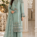 Sage green chiffon 3 piece South Asian dress