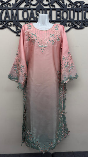 Sea green silk trouser and embroidered Sheesha Silk dupatta