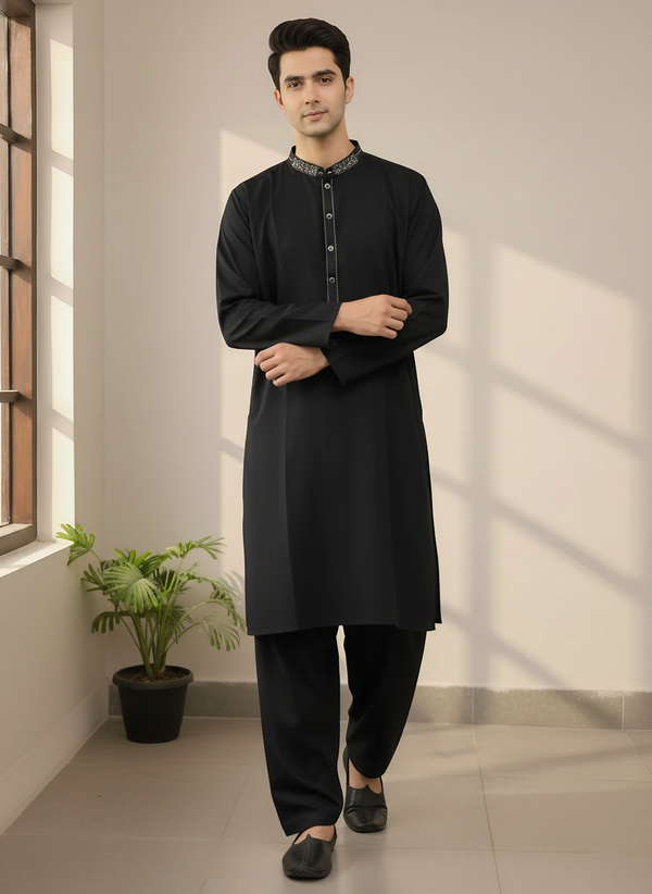 Men’s Black Kameez Suit