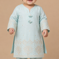 Premium sky blue embroidered lawn suit for baby girls by Baby Choice with matching trousers and elegant festive detailing in Canada