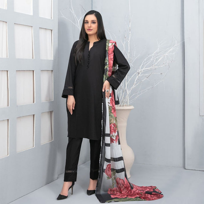 Tawakkal black cotton 3 piece Pakistani suit for women Canada