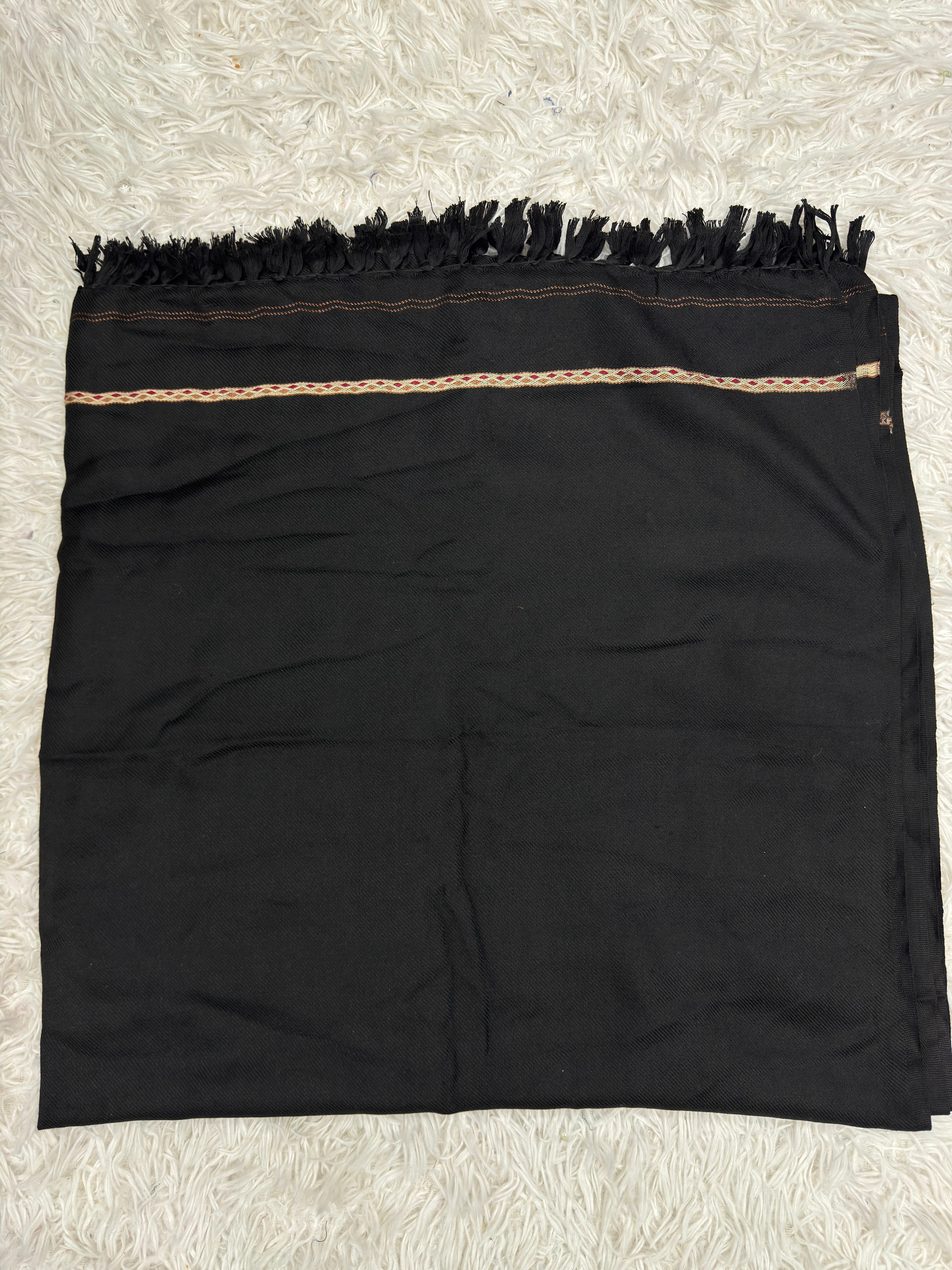 Traditional black pashmina shawl for Pakistani men