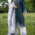 SAYA Green Printed Lawn 3-Piece Unstitched Suit