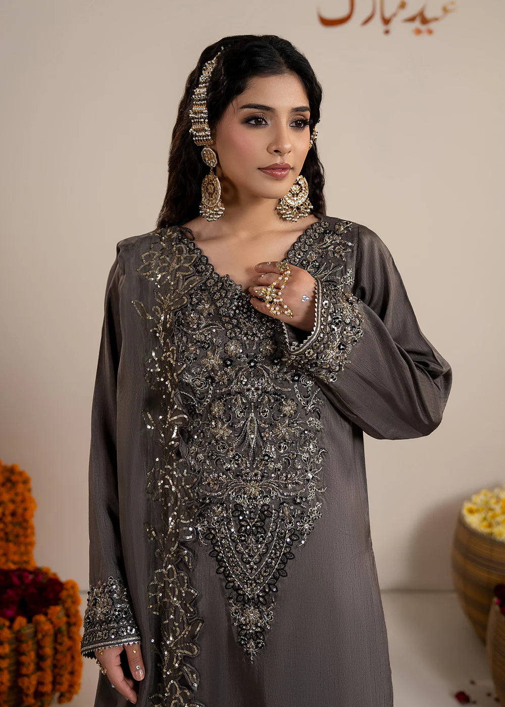 Pakistani wedding dress black sharara