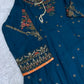 Chiffon Blue 3PC Maxi Dress Small