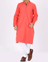 Original J. Teens Plain Cotton Kurta - Contrast Collar and Placket /size T4(18yrs)