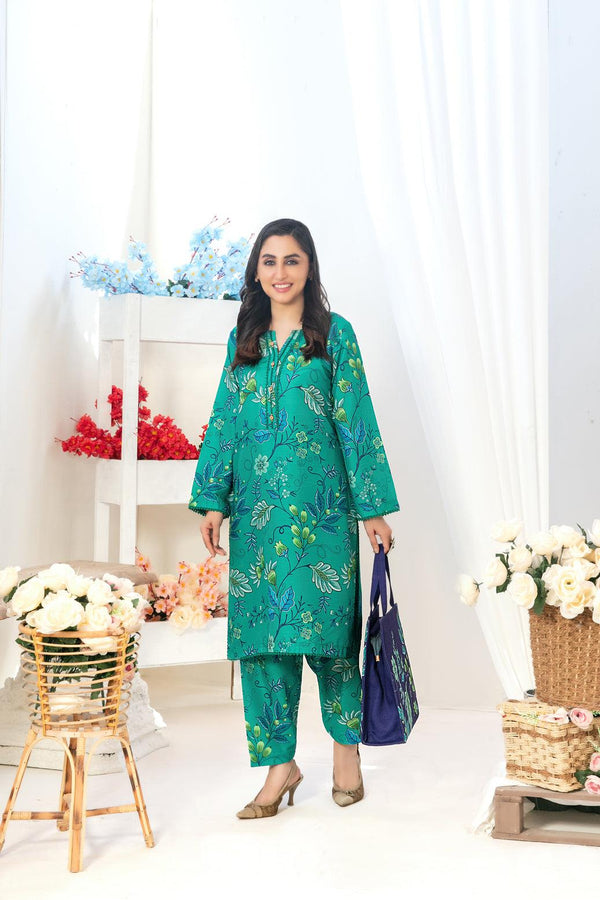 Tawakkal Ready-to-Wear Swiss Digital 2-Piece Dress with Hand Bag