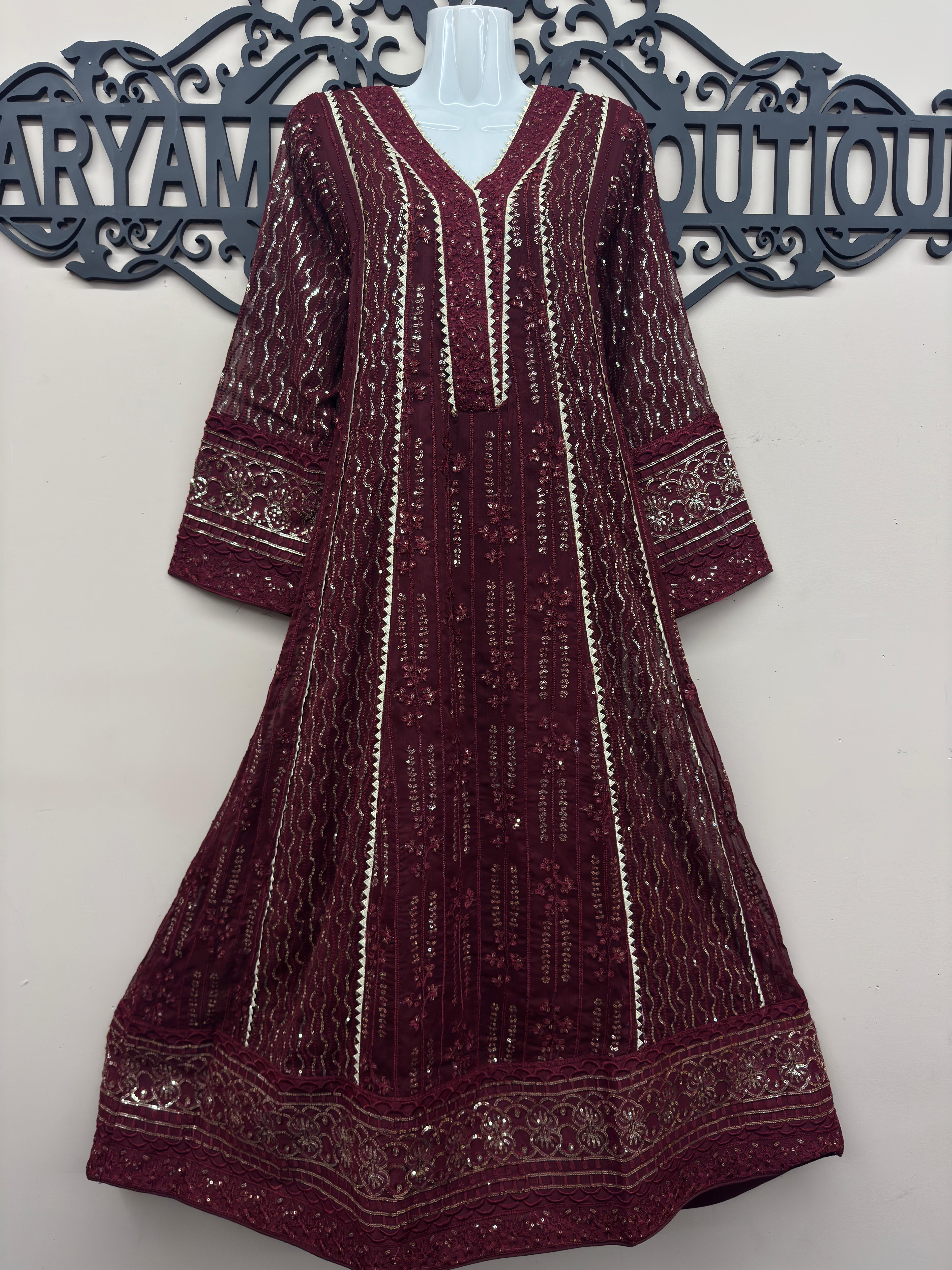 Elegant Embroidered Chiffon 3-Piece Maxi Outfit