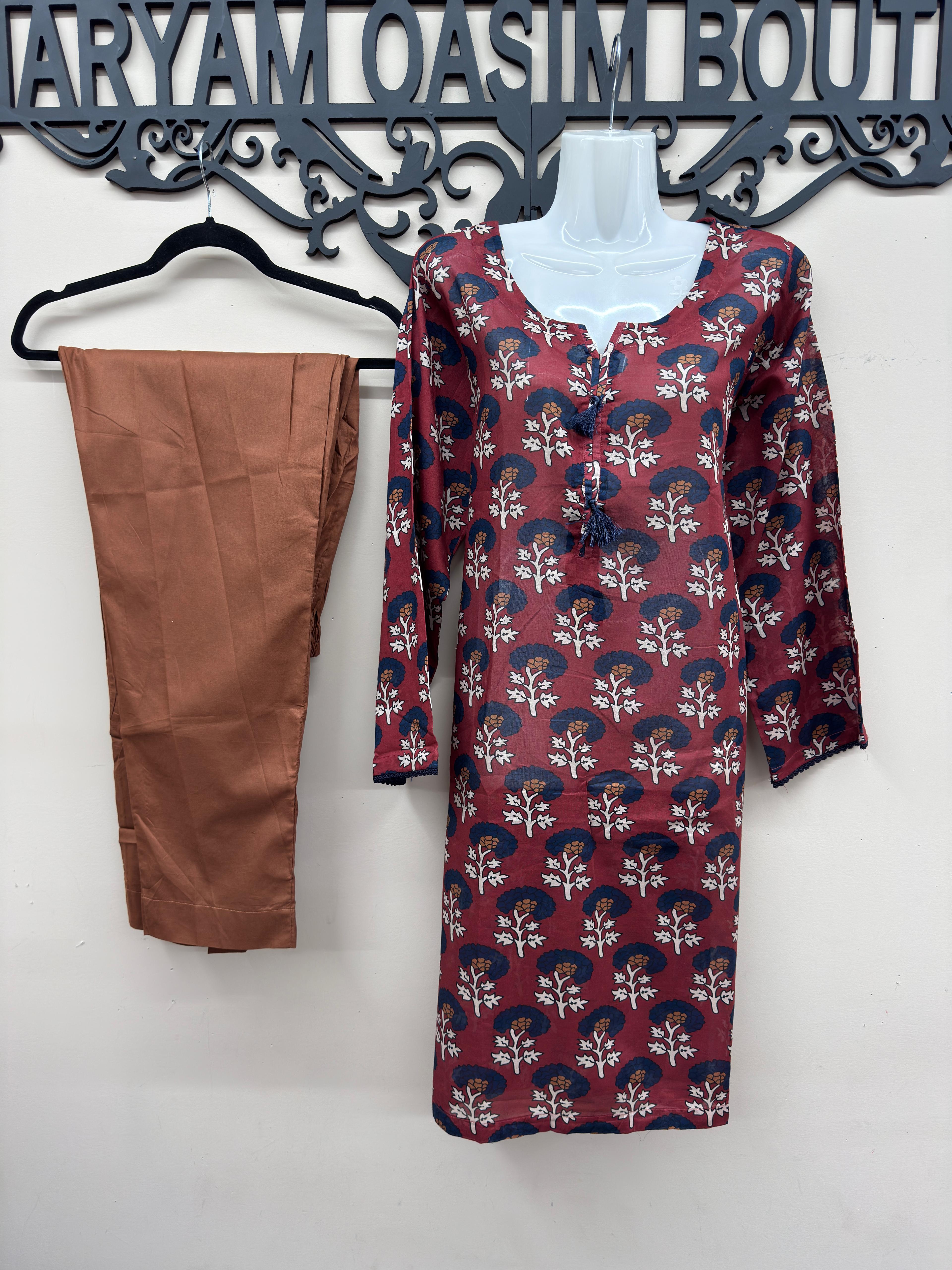 2 Pcs Lawn Printed Suit for Women – Summer