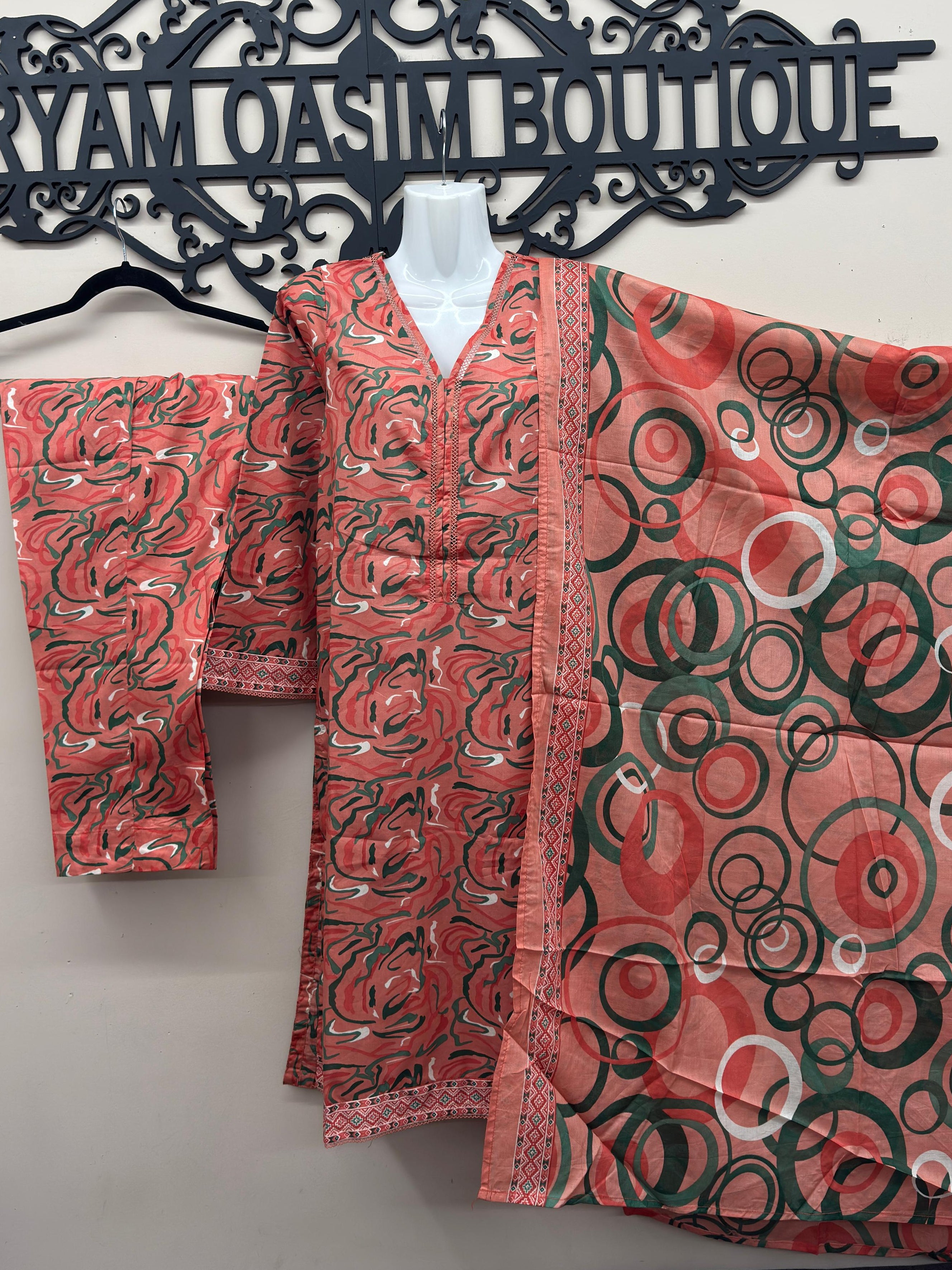 3-Piece Printed Lawn Stitched Suit by Bin Saeed