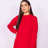 Khaas by Ideas Red Crepe 2PC Outfit
