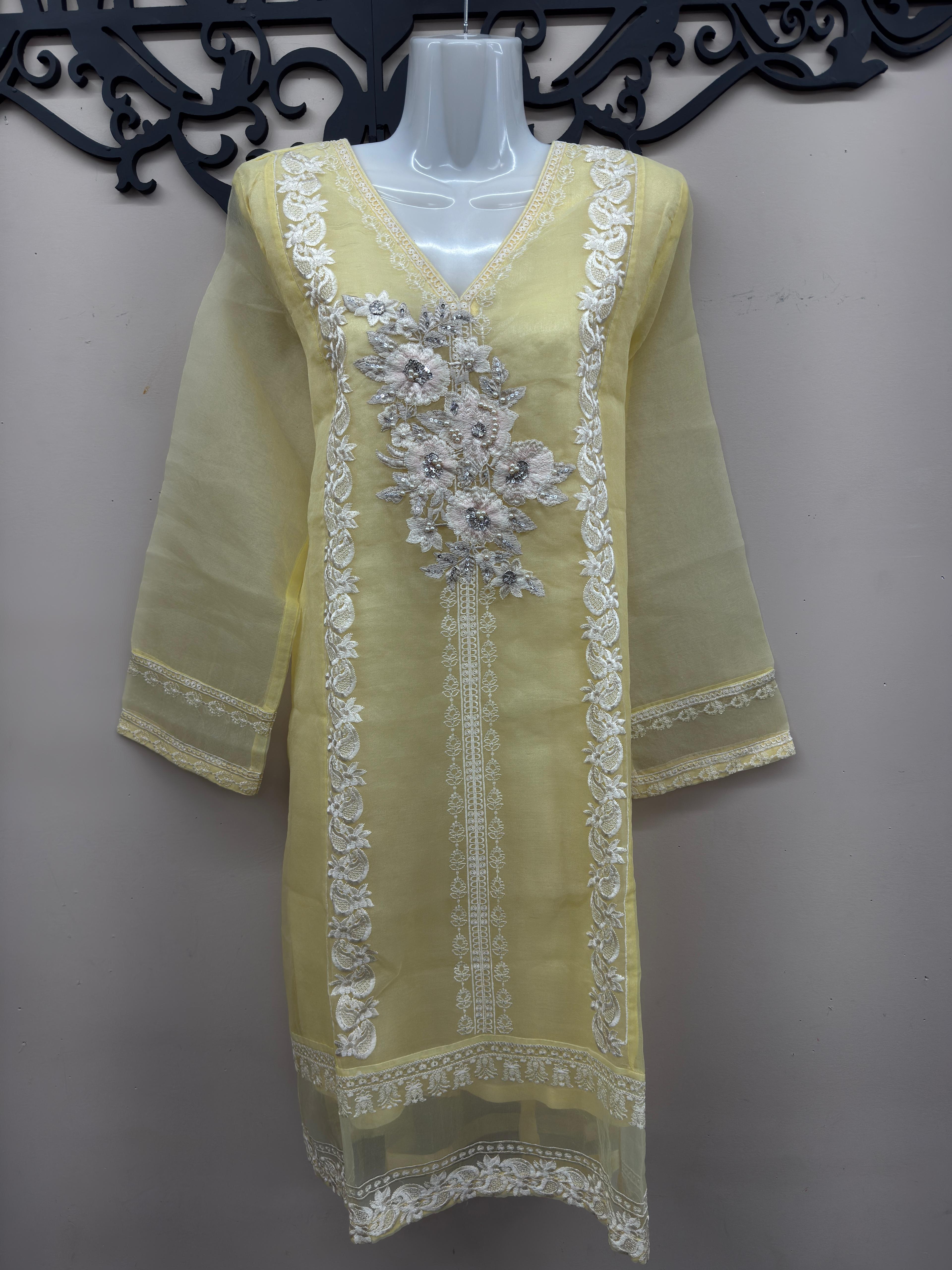 Original Warda Organza Embroidered Shirt