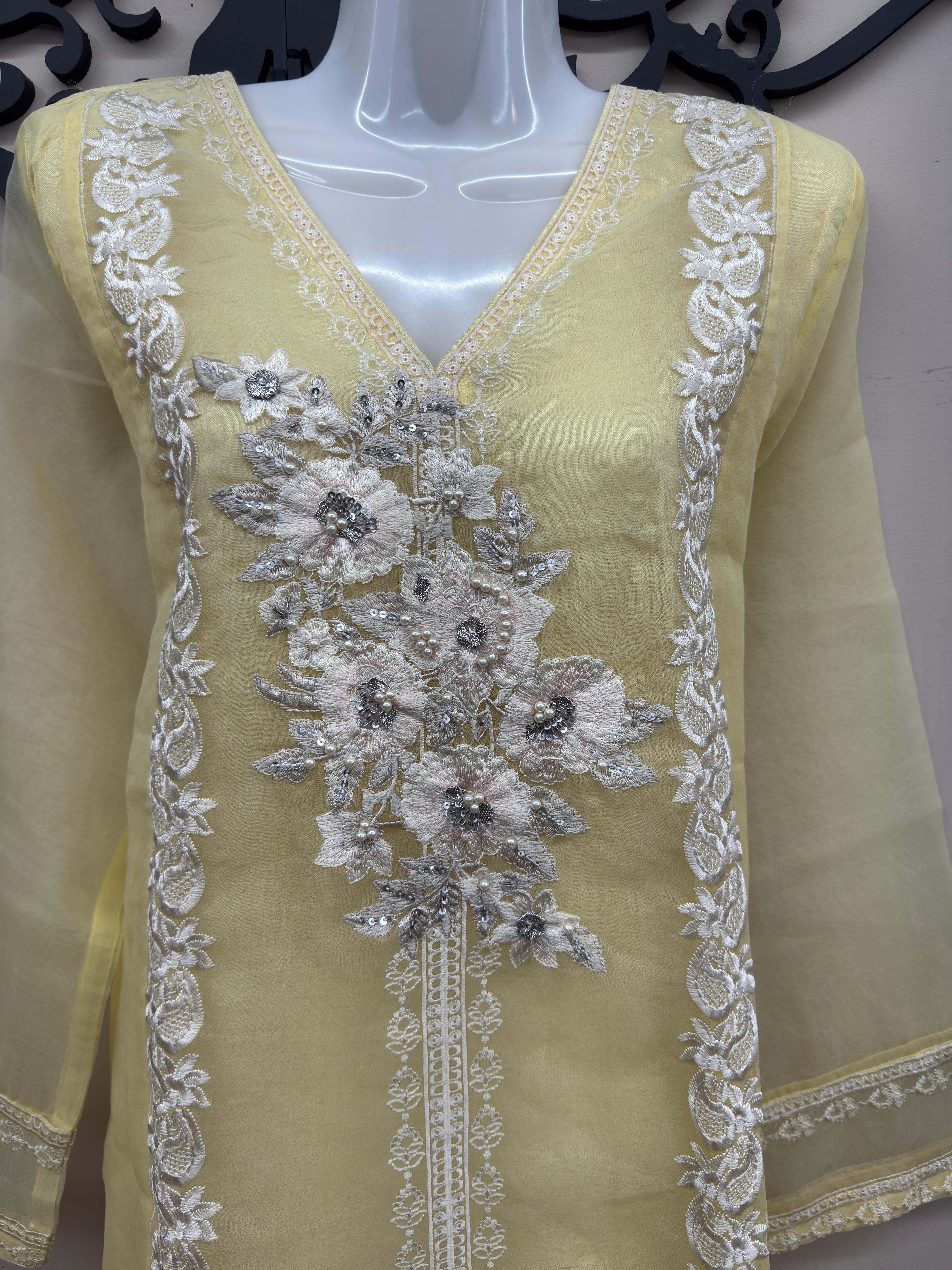 Original Warda Organza Embroidered Shirt