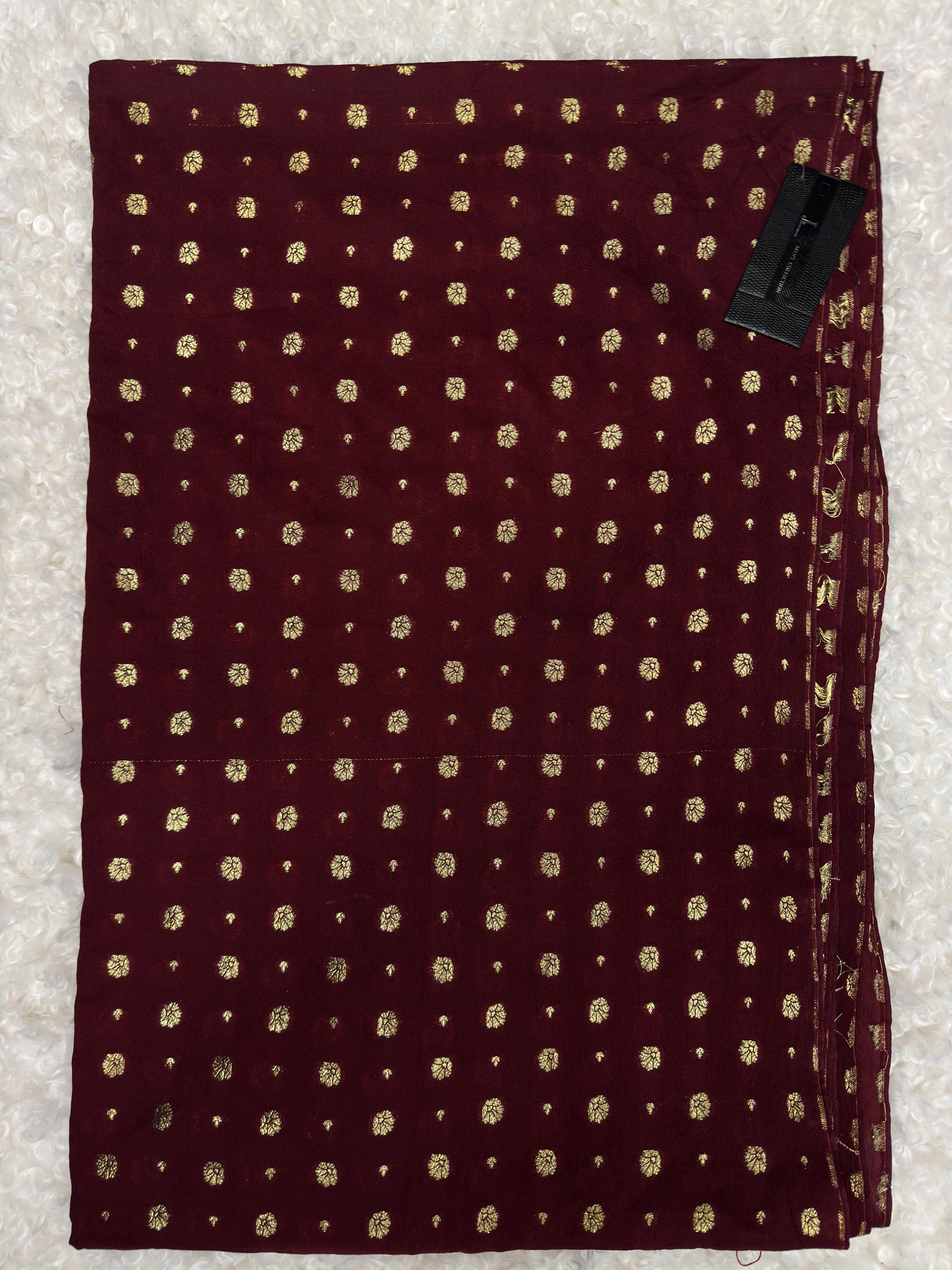 Original J. Men’s Wedding Shawl Mehroon Jacquard