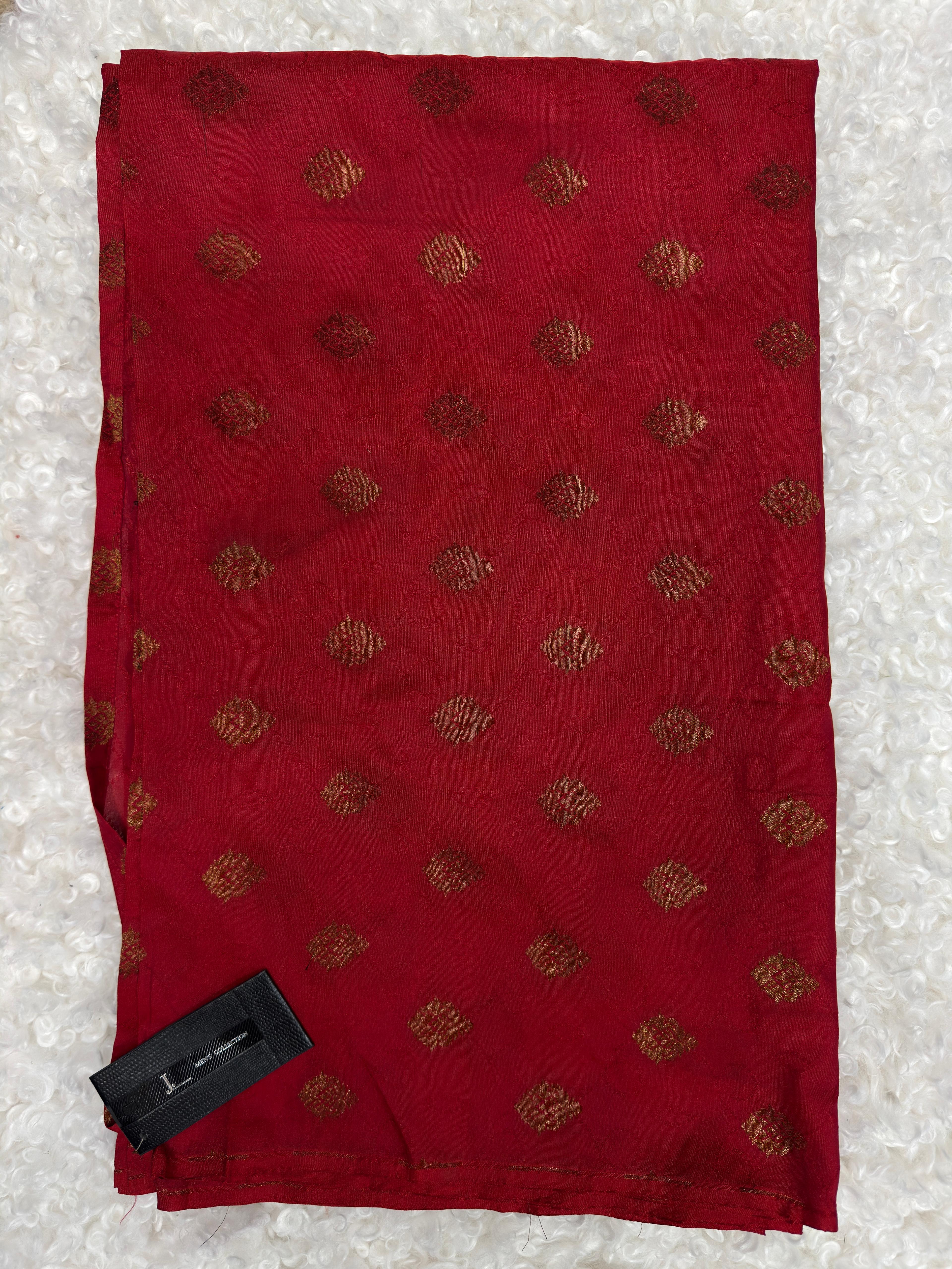 J. Men’s Wedding Shawl Mehroon & Red Jacquard