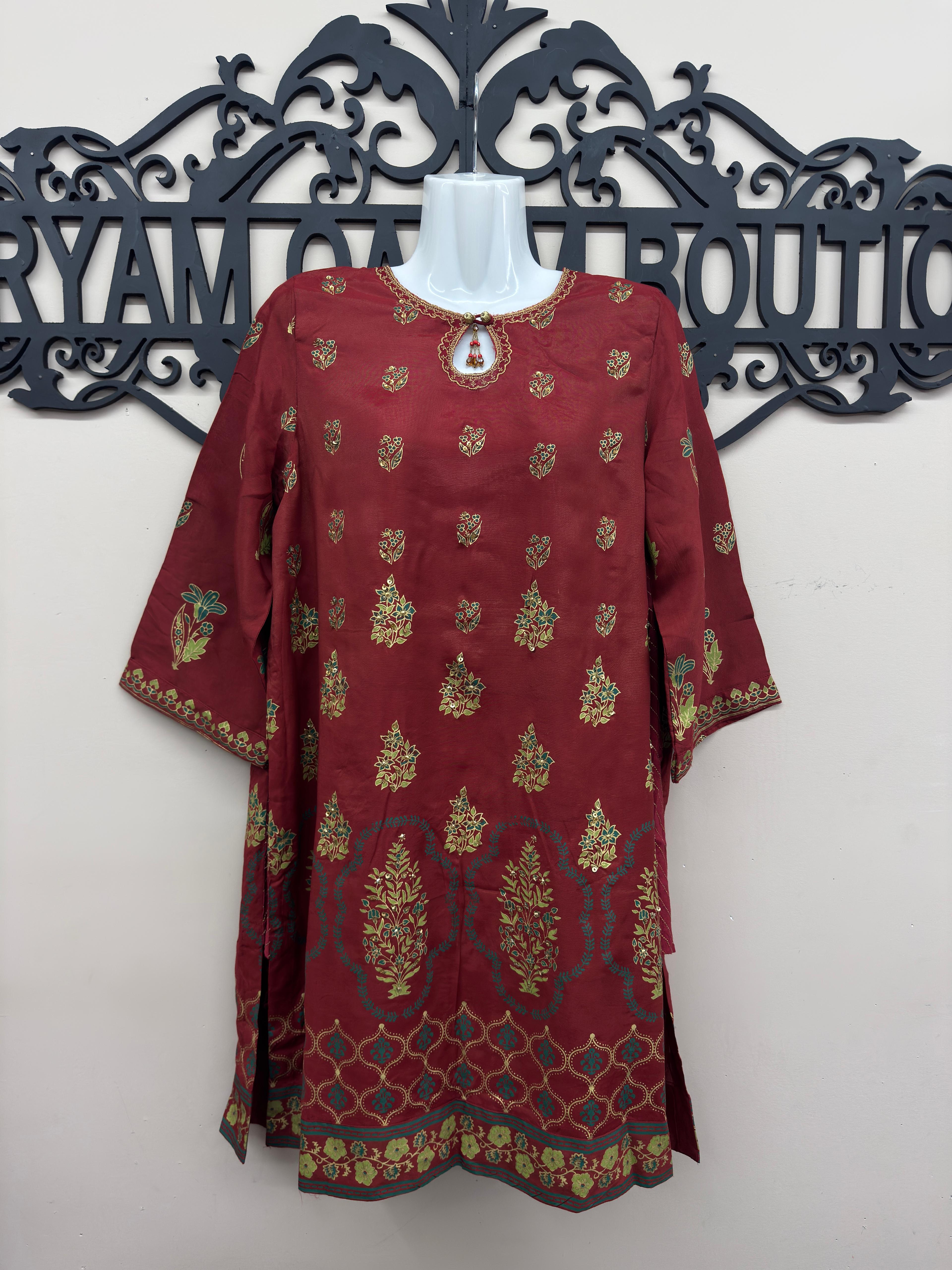 Original Almirah Designer Shirt – Cotton Block Print with Hand Embroider