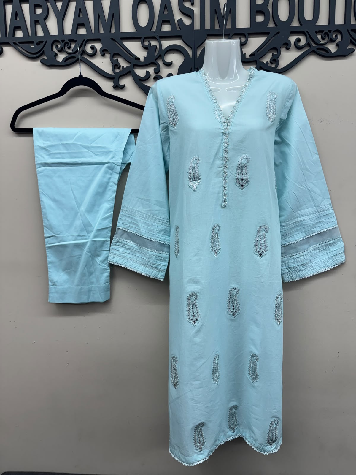 J. Embroidered Lawn 2 Piece Suit with Bead & Foil