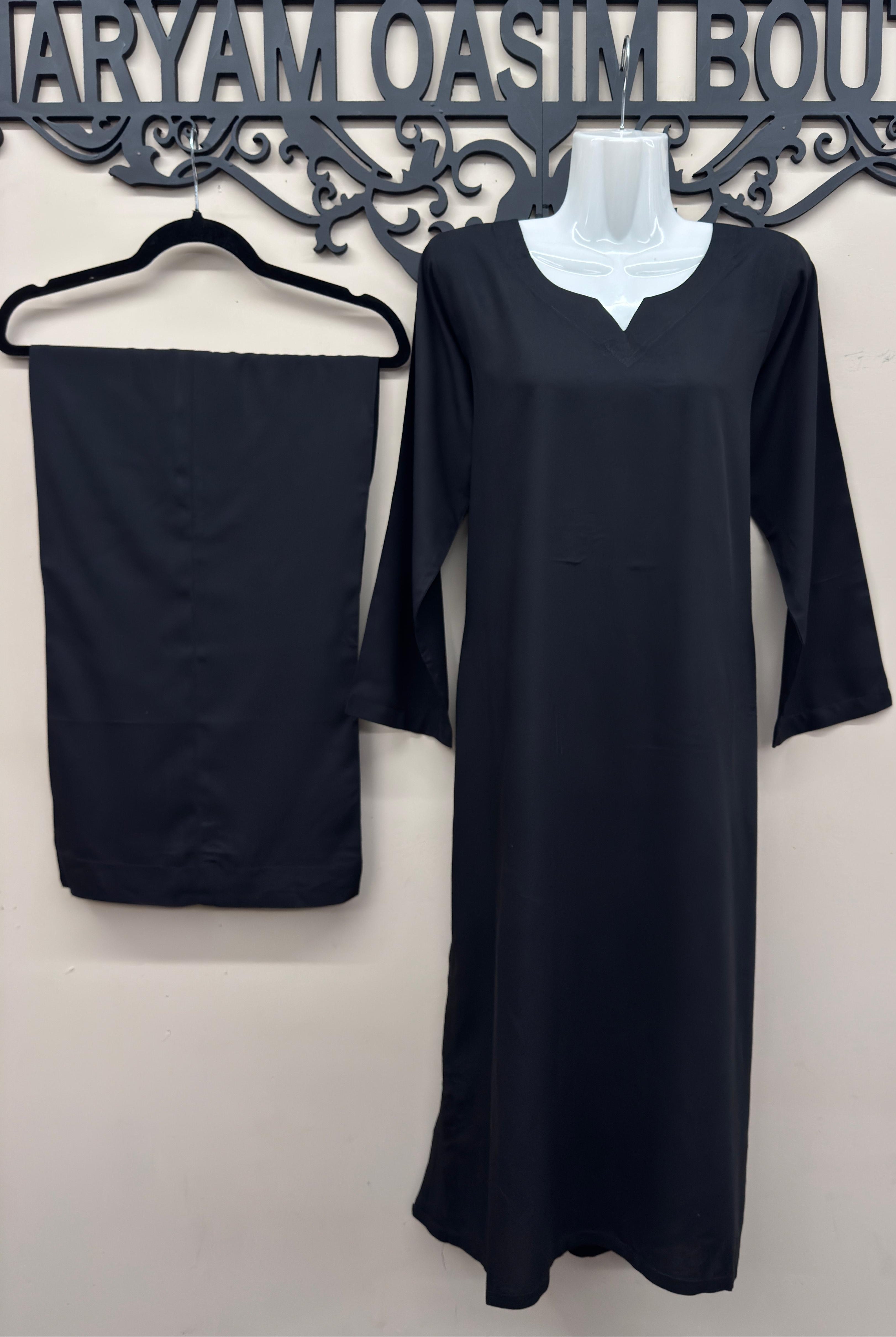 Women's plain black linen co-ord set with wide-leg palazzo pants