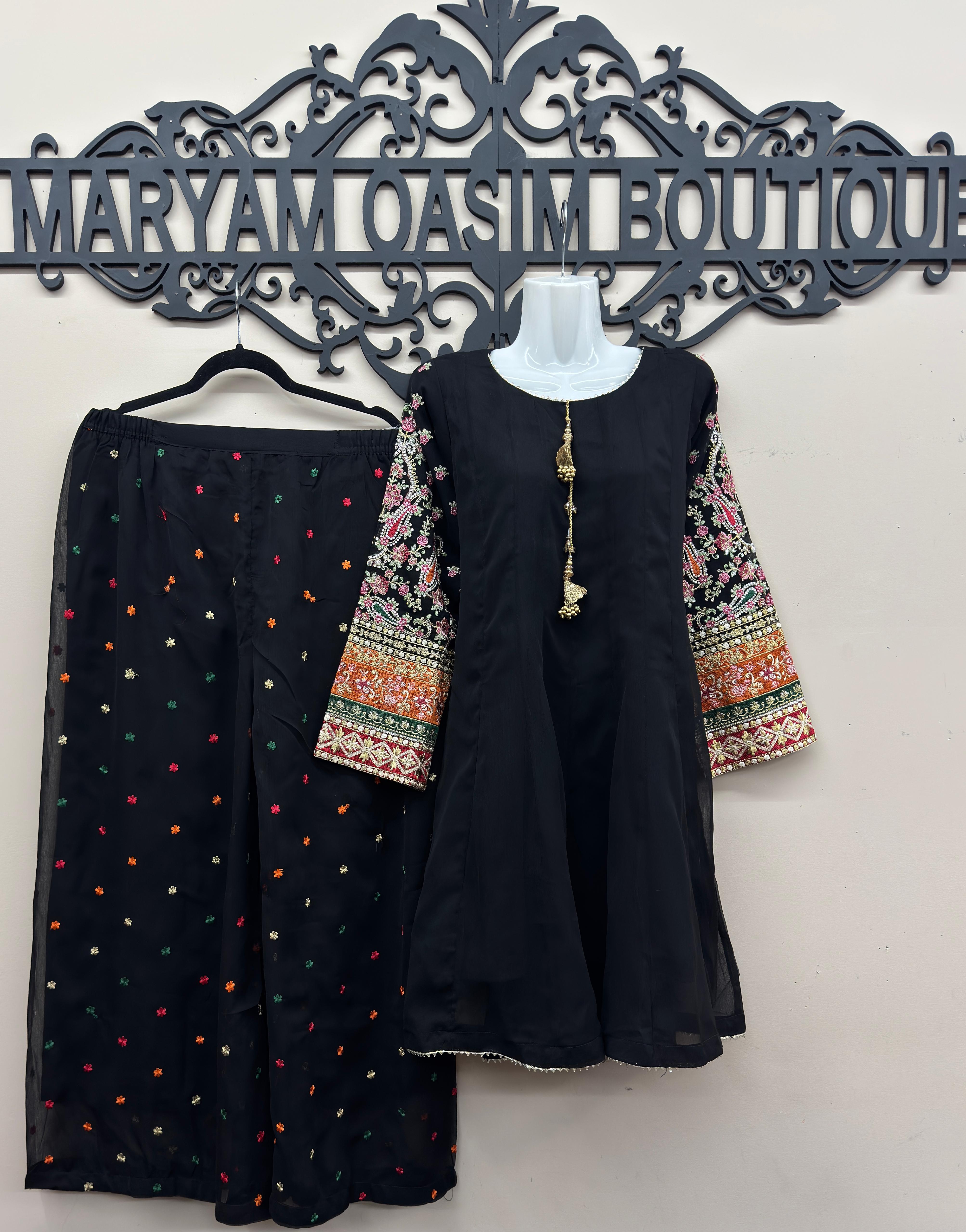 Pakistani formal dress black