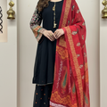 black embroidered dress