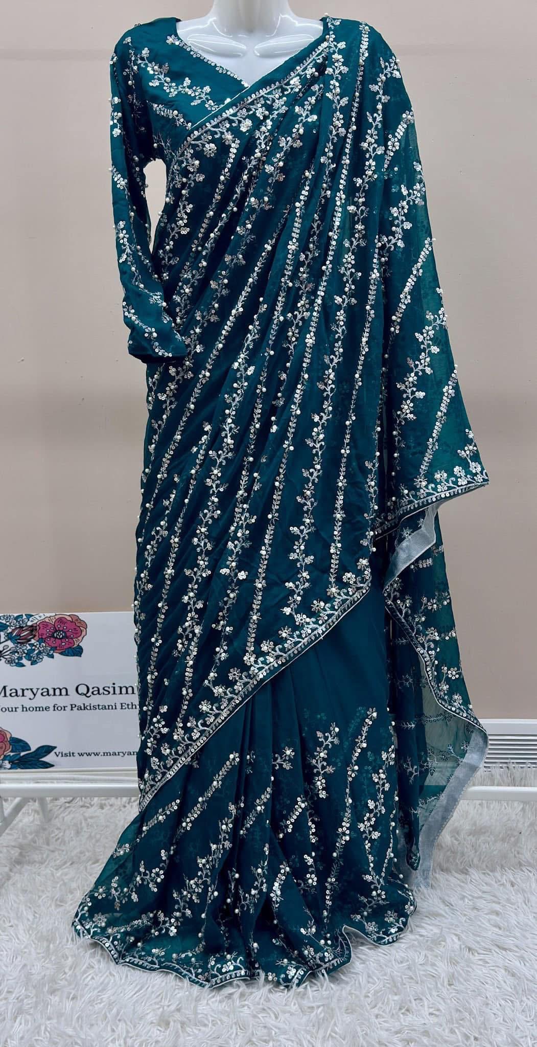 blue saree