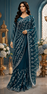 blue saree