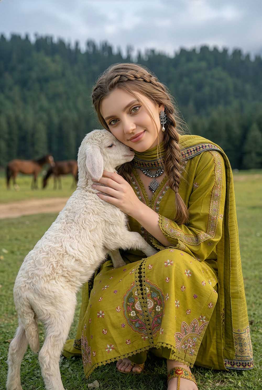 Zahra Rubab Dhaani 4 Piece Embroidered Lawn dress