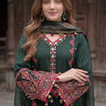 Zahra Rubab Forest Green 4 Piece Embroidered Lawn wear