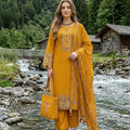 Zahra Rubab Mustard 4 Piece Embroidered Lawn Wear