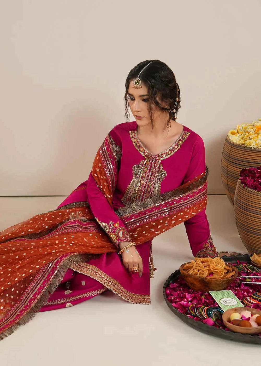 Fuchsia Raw Silk Sharara Suit – Zarqun Pakistani Formal Wear Canada