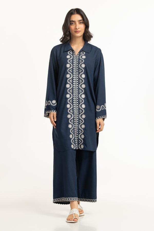 2PC Gul Ahmed Dobby Embroidered Co-Ord Set