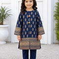 Baby Choice blue embroidered girls cotton 2 piece suit with matching trousers in Canada.