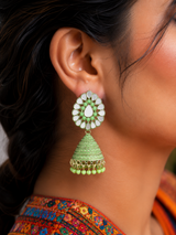 green jhumka earrings Canada
Pakistani green jewelry
ethnic festive earrings