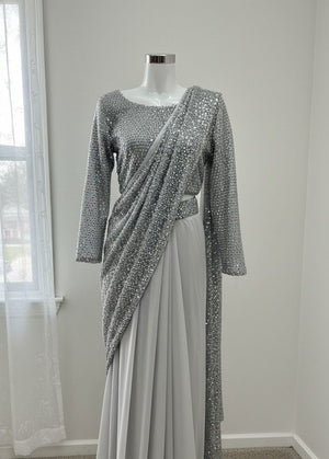 grey saree