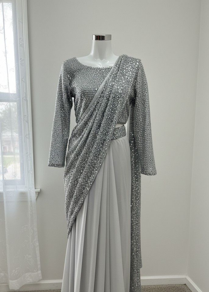 grey saree