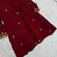 Girl’s Festive Maroon Cotton Outfit 7+
