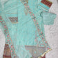 3PC Fancy Blue Outfit with Embroidery