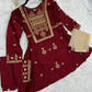 Girl’s Festive Maroon Cotton Outfit 7+
