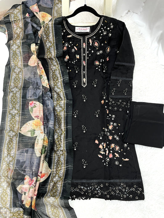 Black Organza 3PC Outfit M-L