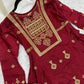 Girl’s Festive Maroon Cotton Outfit 7+