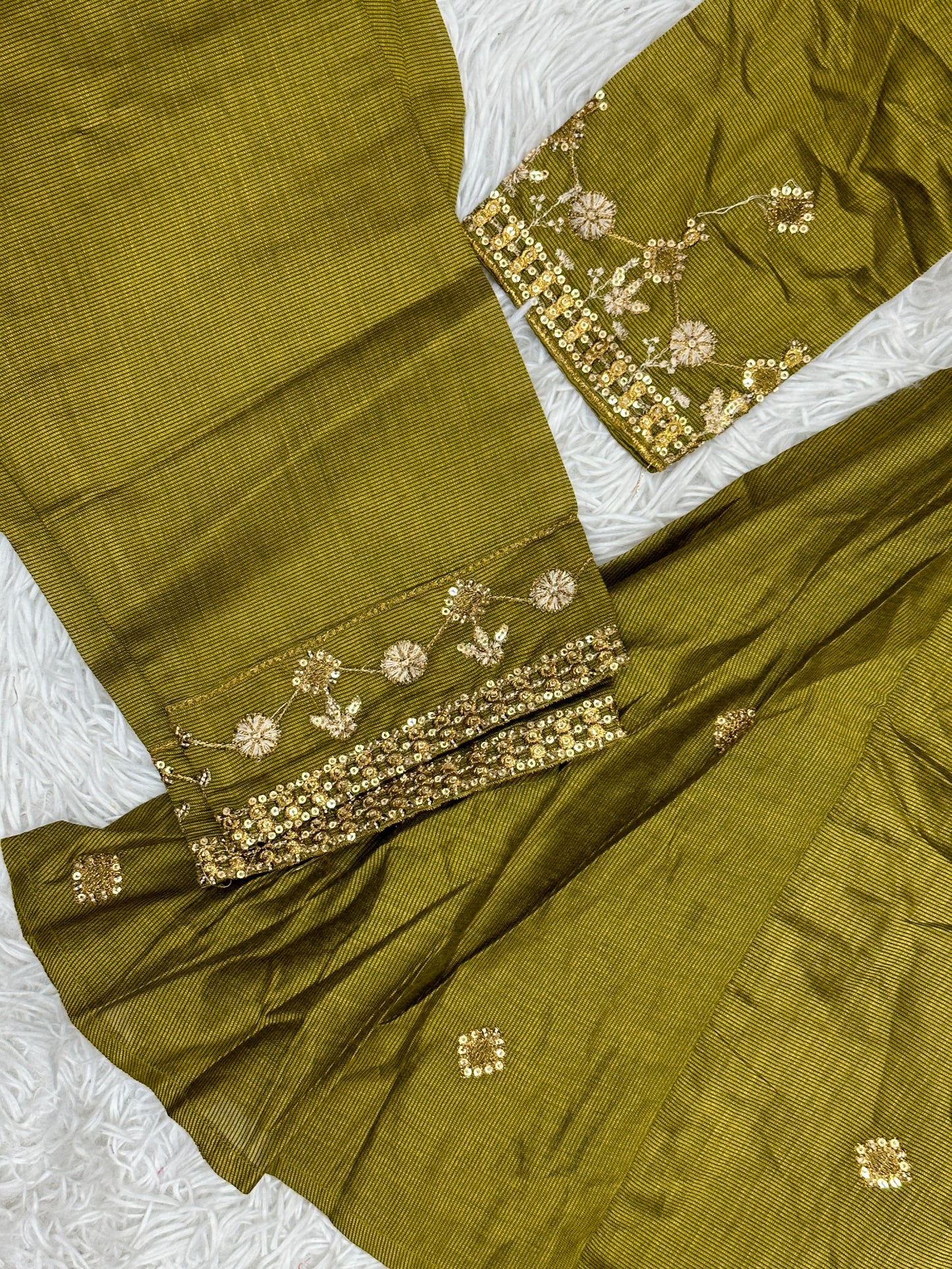 Girl’s Festive Pistachio Cotton Outfit 7+