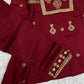 Girl’s Festive Maroon Cotton Outfit 7+
