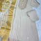 Cotton Long Cream Maxi Dress 3PC