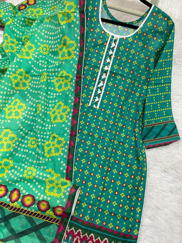 2Pcs Soft Lawn Chunri Print Outfit L-XL