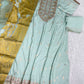 Cotton Long Blue Maxi Dress 3PC